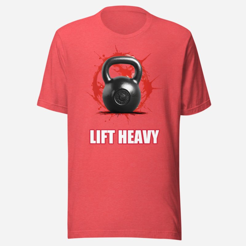 Ripped Shape Lift Heavy Kettlebell Tee in Heather Red