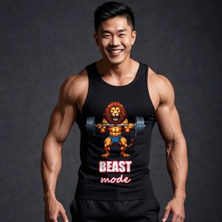 Ripped Shape Beast Mode Gym Lion Tank AI model