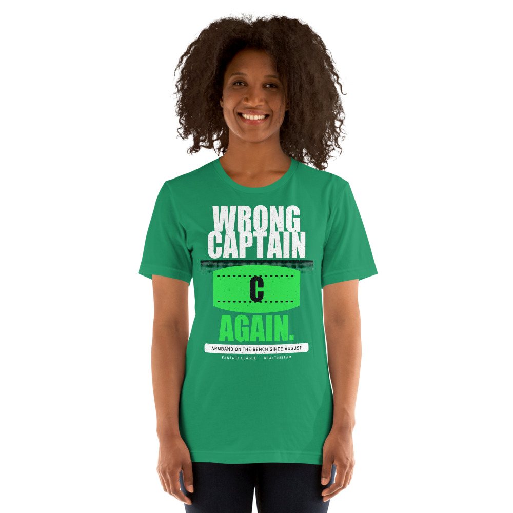 RealTimeFam Wrong Captain Again Fan Zone Tee in Kelly