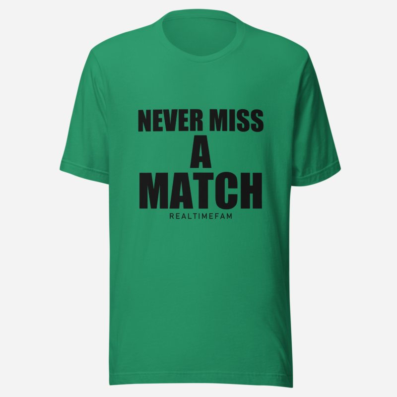 RealTimeFam Never Miss A Match Tee in Kelly