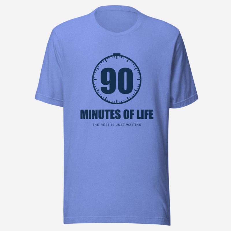 RealTimeFam 90 Minutes Of Life Matchday Tee in Heather Columbia Blue