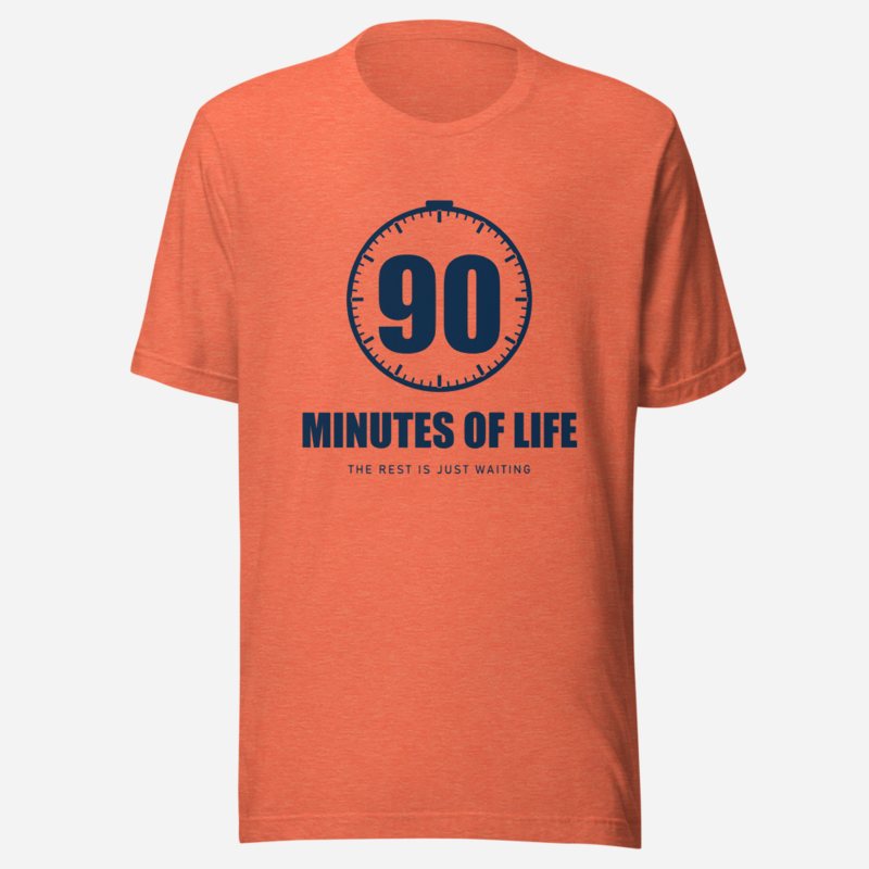 RealTimeFam 90 Minutes Of Life Matchday Tee in Heather Orange