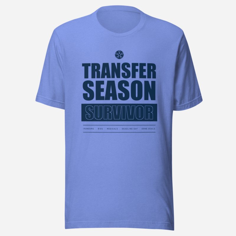 RealTimeFam Transfer Season Survivor Matchday Tee in Heather Columbia Blue