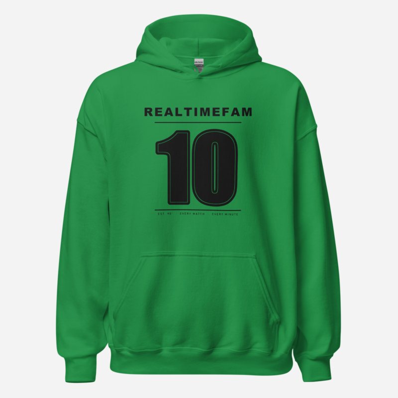 RealTimeFam Jersey Back 10 Matchday Hoodie in Irish Green
