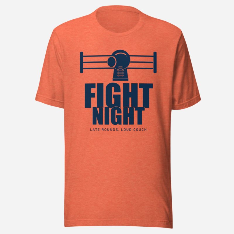 RealTimeFam Fight Night - Late Rounds, Loud Couch Game Night Tee in Heather Orange