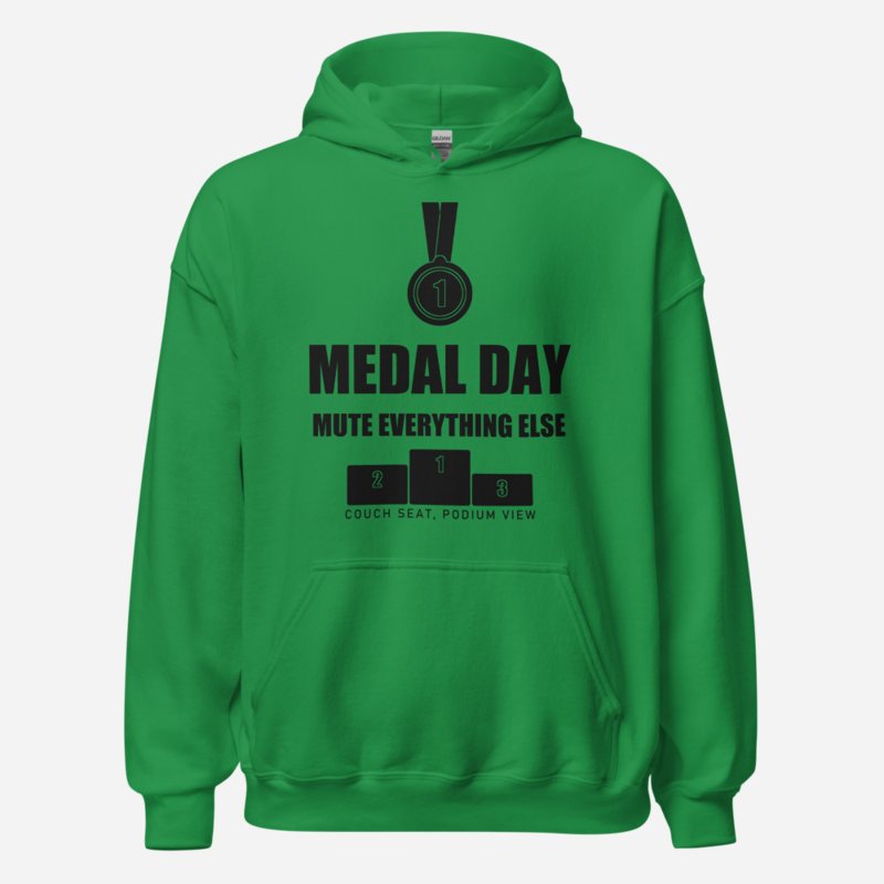 RealTimeFam Medal Day - Mute Everything Else Game Night Hoodie Irish Green