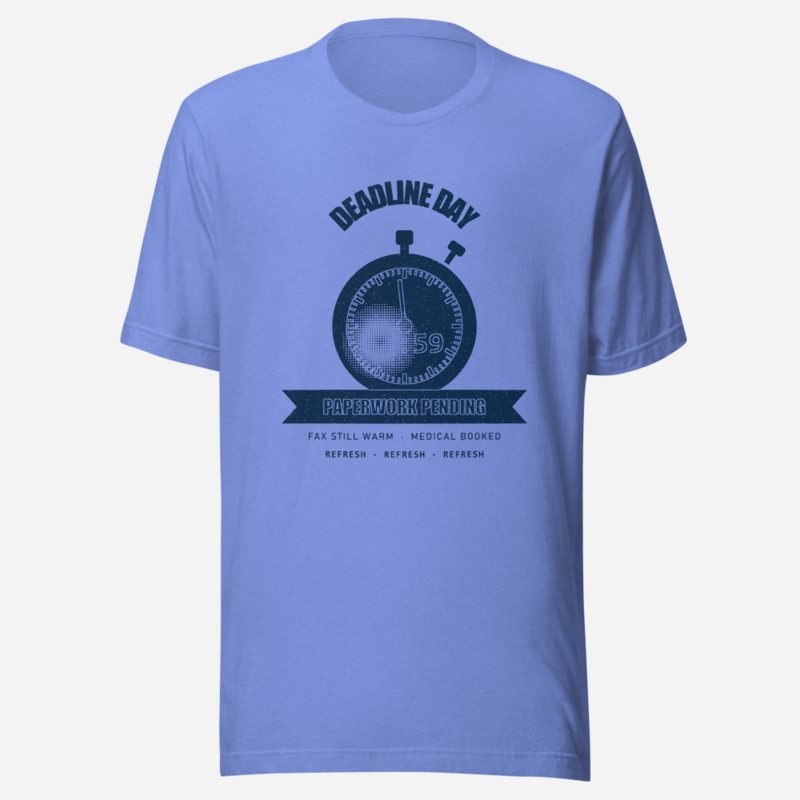 RealTimeFam Deadline Day Fan Zone Tee Heather Columbia Blue