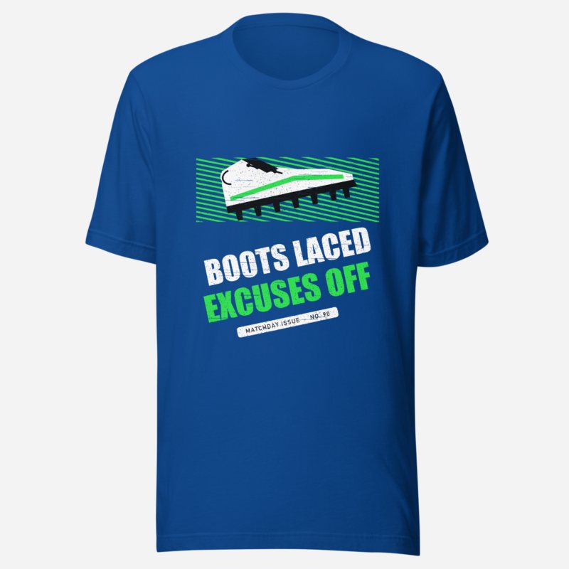 RealTimeFam Boots Laced Excuses Off Fan Zone Tee True Royal