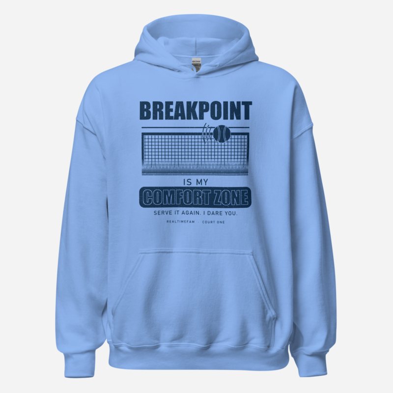 RealTimeFam Breakpoint Comfort Zone Fan Zone Hoodie in Carolina Blue