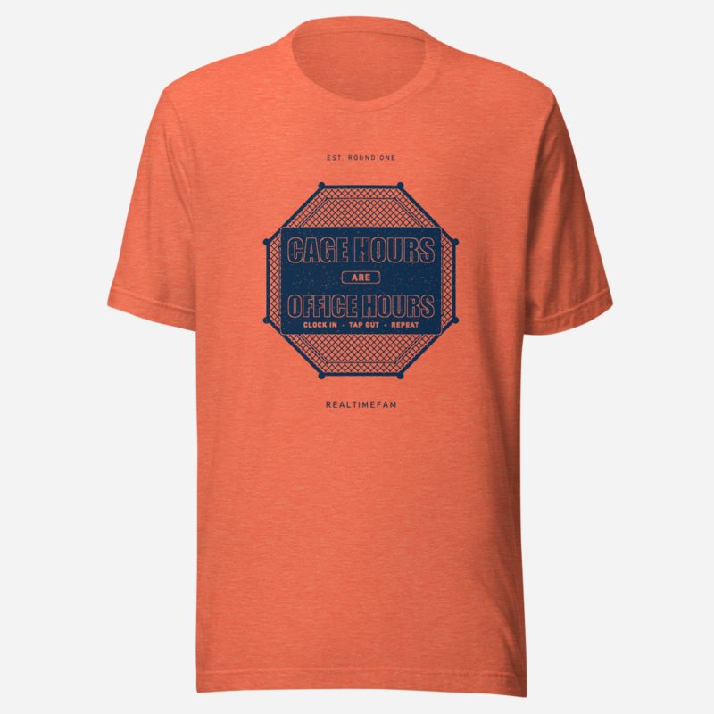 RealTimeFam Cage Hours Office Hours Fan Zone Tee in Heather Orange