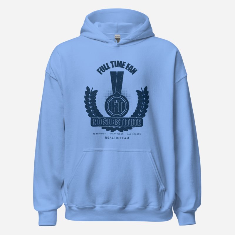 RealTimeFam Full Time Fan Fan Zone Hoodie in Carolina Blue