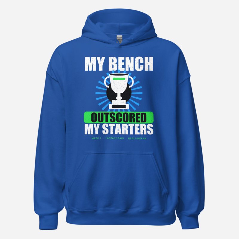 RealTimeFam My Bench Outscored Fan Zone Hoodie in Royal