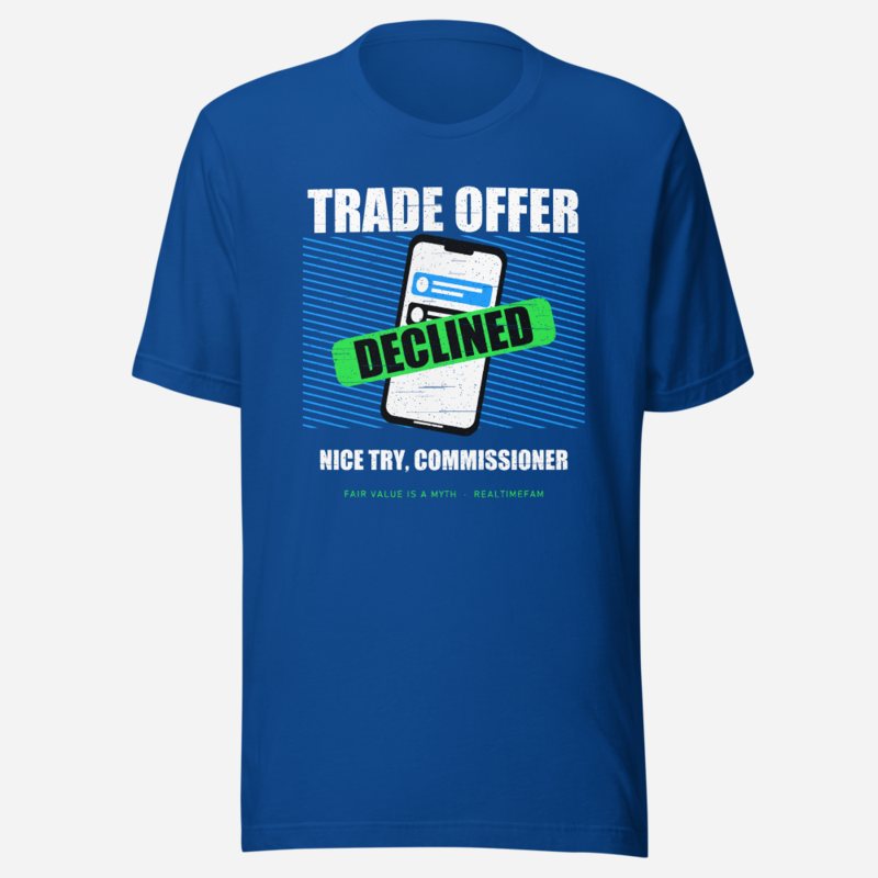 RealTimeFam Trade Offer Declined Fan Zone Tee in True Royal