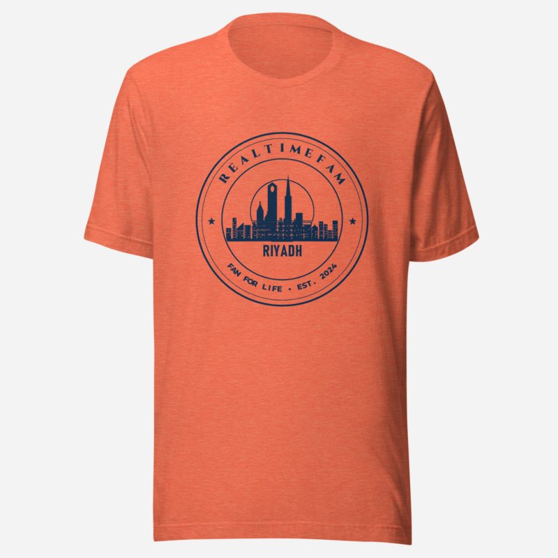 RealTimeFam Fan For Life Crest Tee in Heather Orange