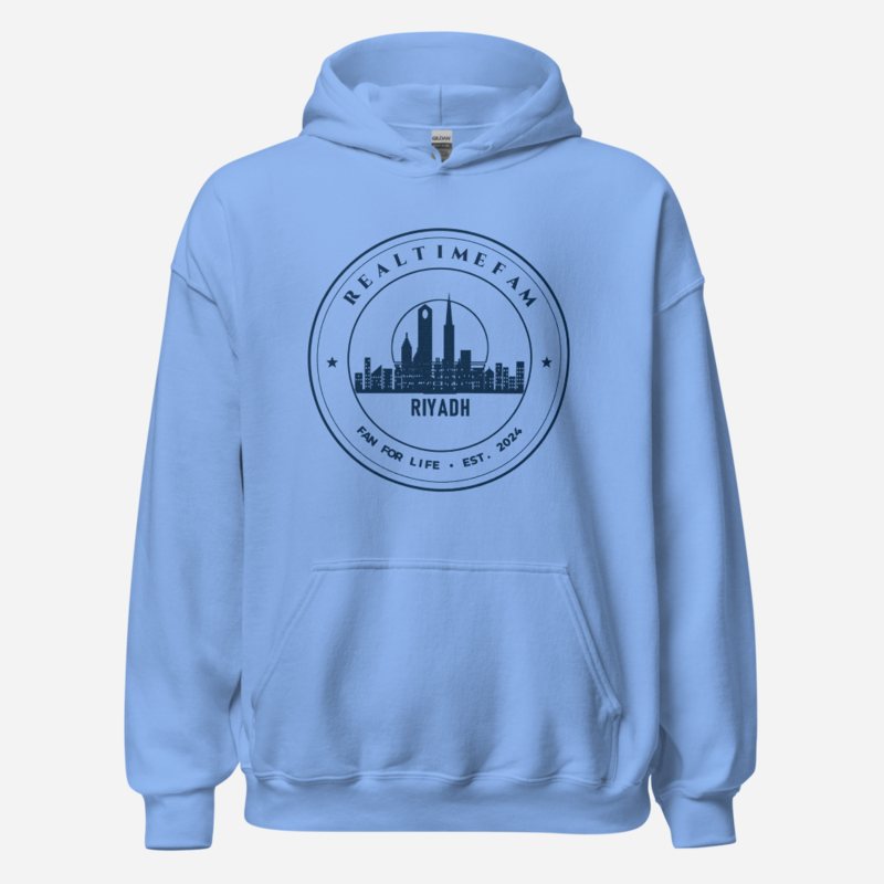 RealTimeFam Fan For Life Crest Hoodie in Carolina Blue