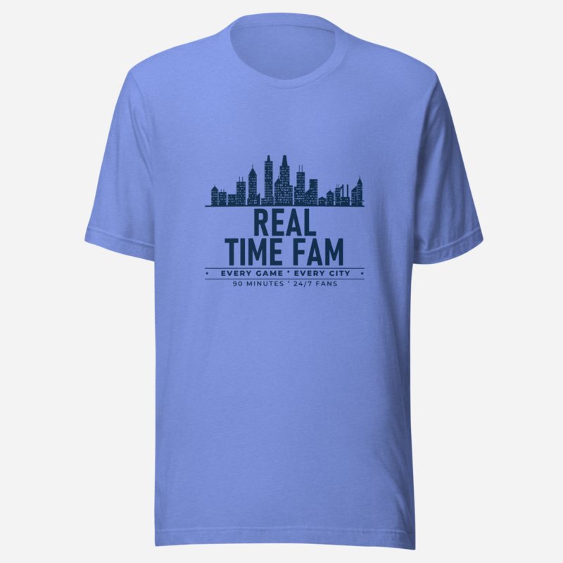 RealTimeFam Every City Badge Tee Heather Columbia Blue