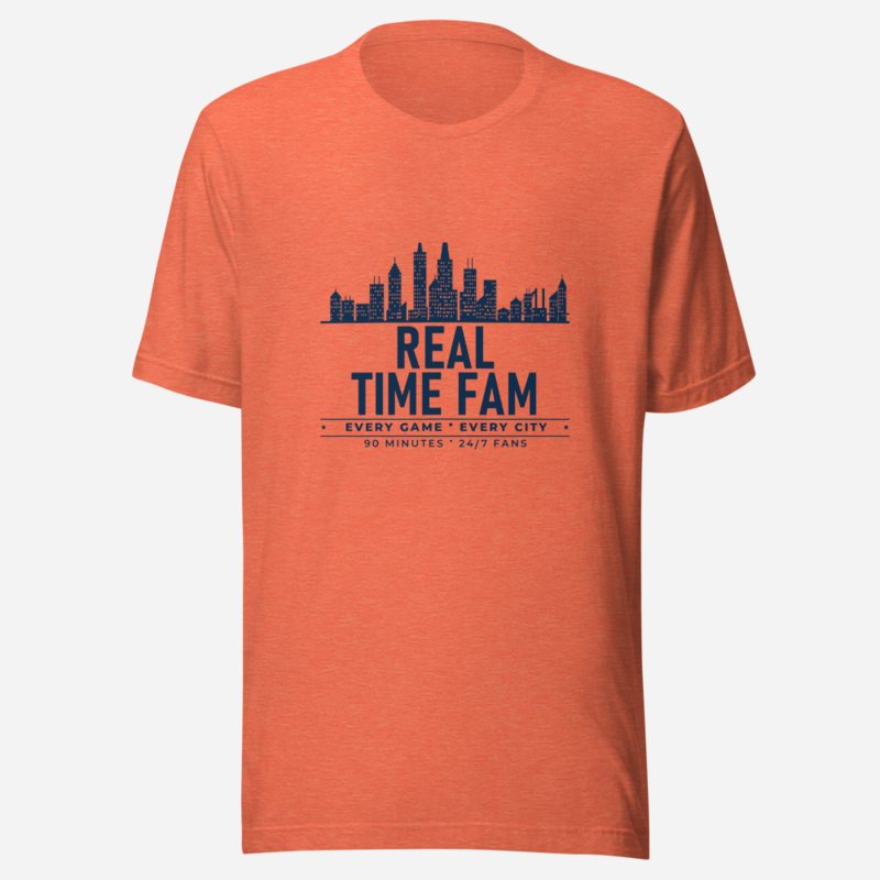 RealTimeFam Every City Badge Tee Heather Orange