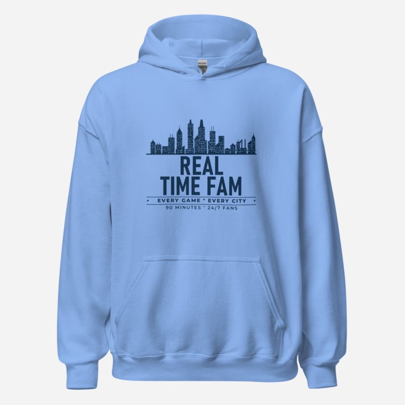 RealTimeFam Every City Badge Hoodie Carolina Blue