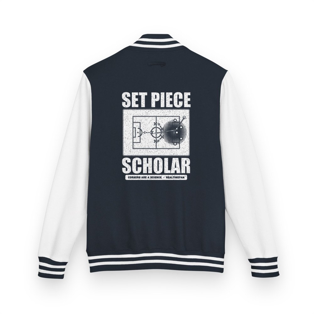 RealTimeFam Set Piece Scholar Varsity Jacket Oxford Navy/Arctic White