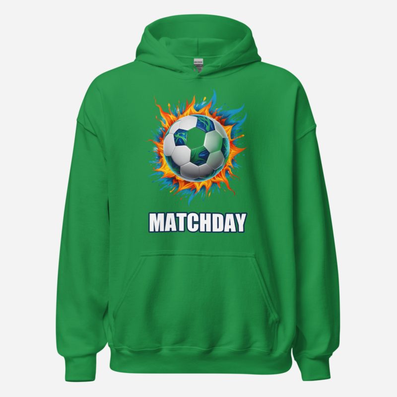 RealTimeFam Matchday Ball Fire Hoodie Irish Green