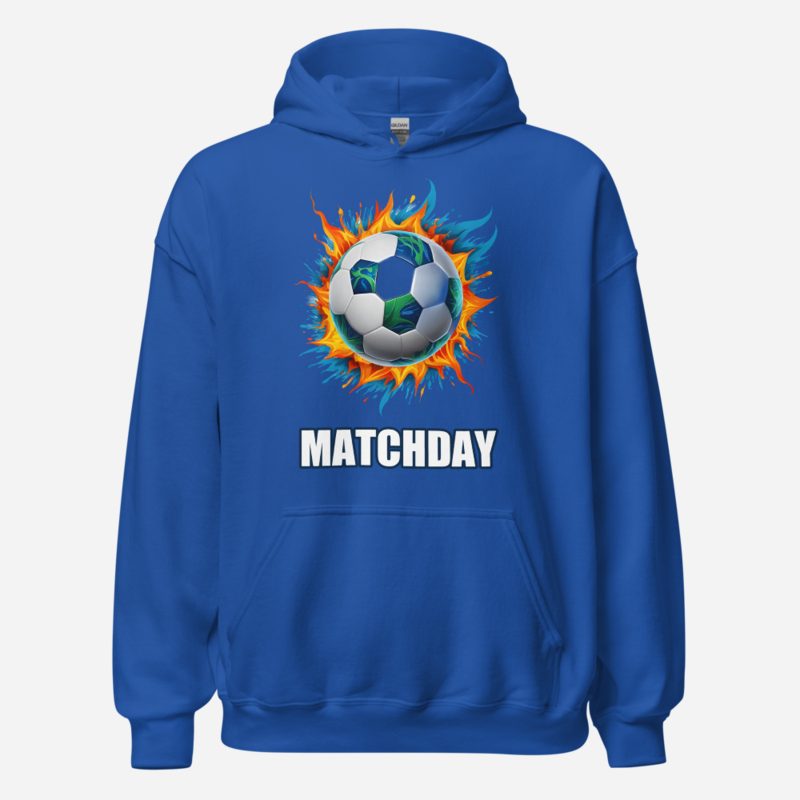 RealTimeFam Matchday Ball Fire Hoodie in Royal