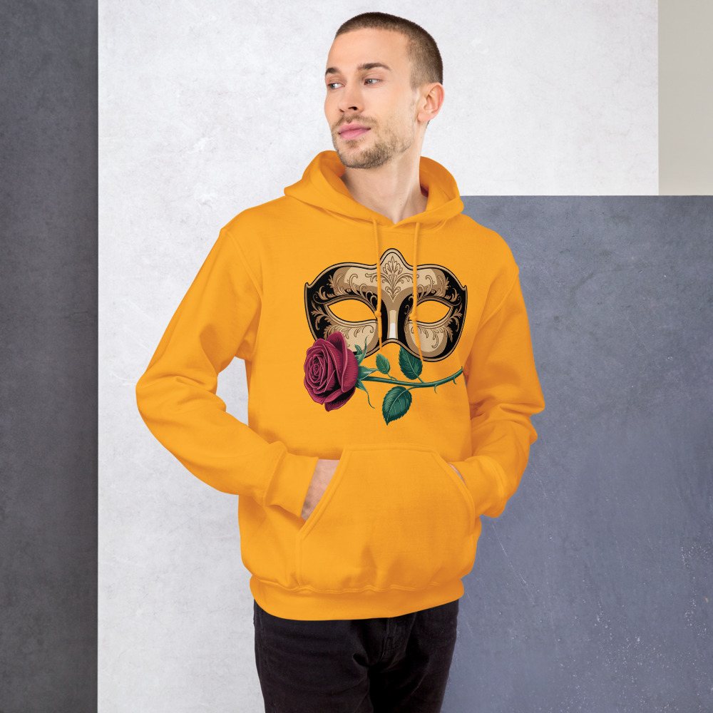 Tranquilo Salsa Mask And Rose Hoodie Front