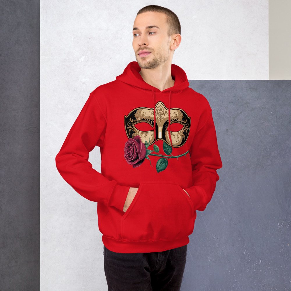Tranquilo Salsa Mask And Rose Hoodie Front