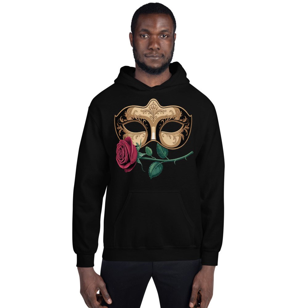 Tranquilo Salsa Mask And Rose Hoodie Front