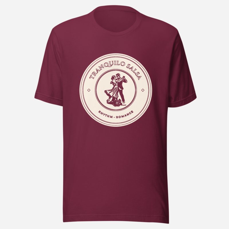 Salsa Tranquila Masked Dancer Crest Tee Maroon