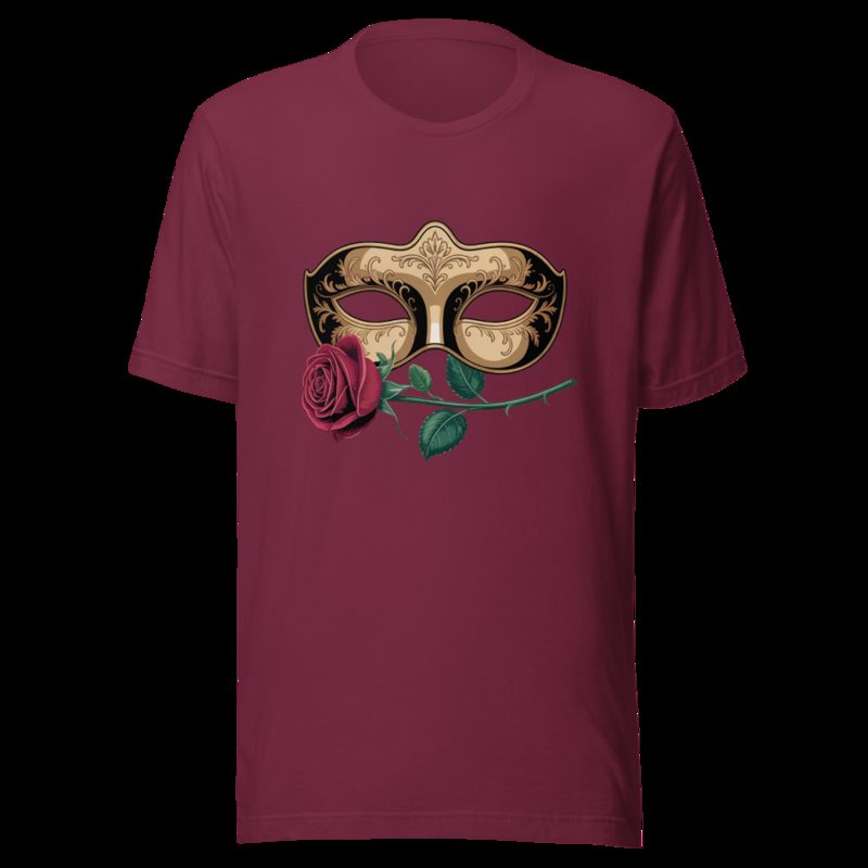 Tranquilo Salsa Mask And Rose Tee Maroon