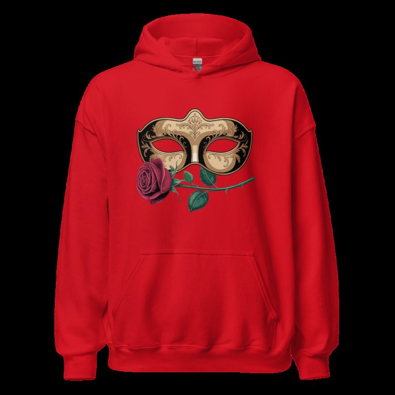 Tranquilo Salsa Mask And Rose Hoodie Red
