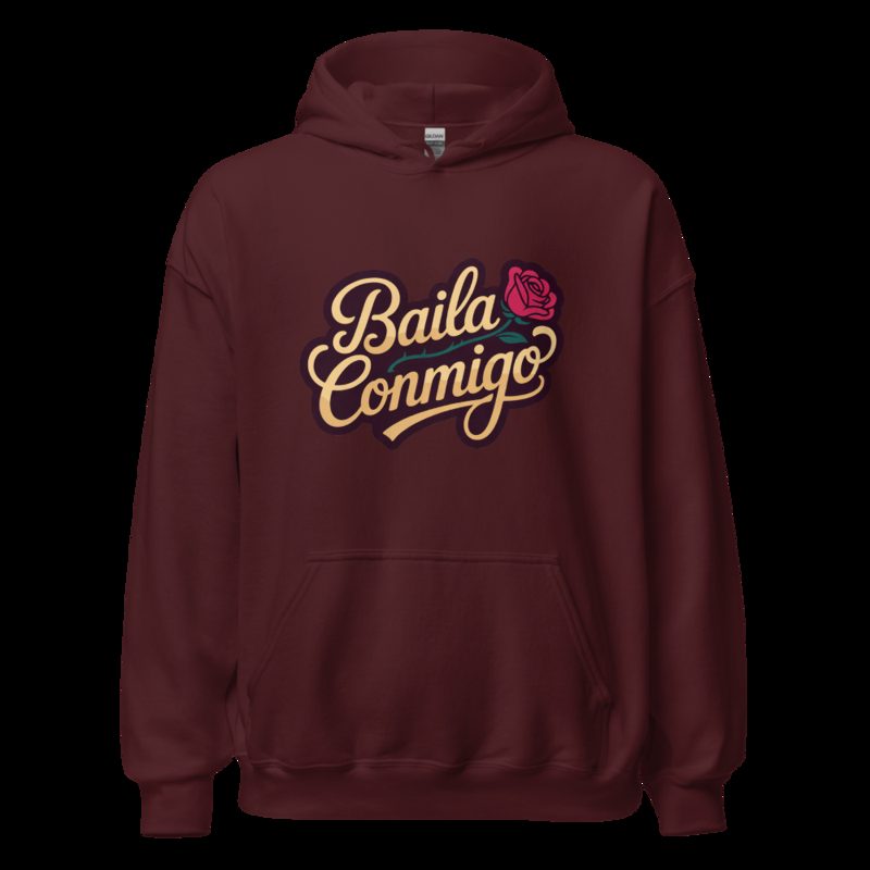 Tranquilo Salsa Baila Conmigo Hoodie Maroon