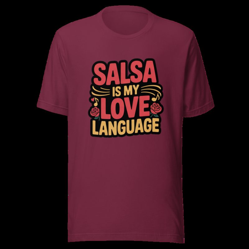Tranquilo Salsa Love Language Tee Maroon