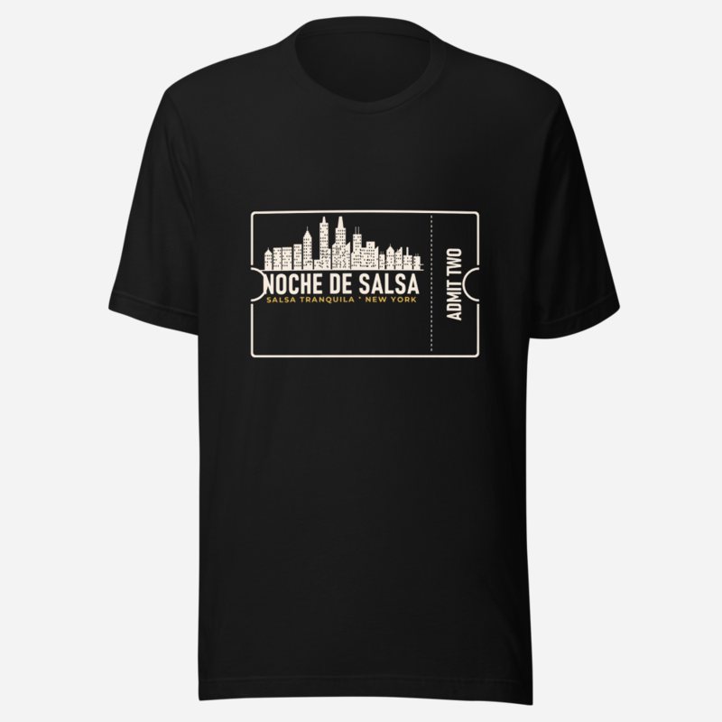 Salsa Tranquila Noche De Salsa Ticket Tee in Black