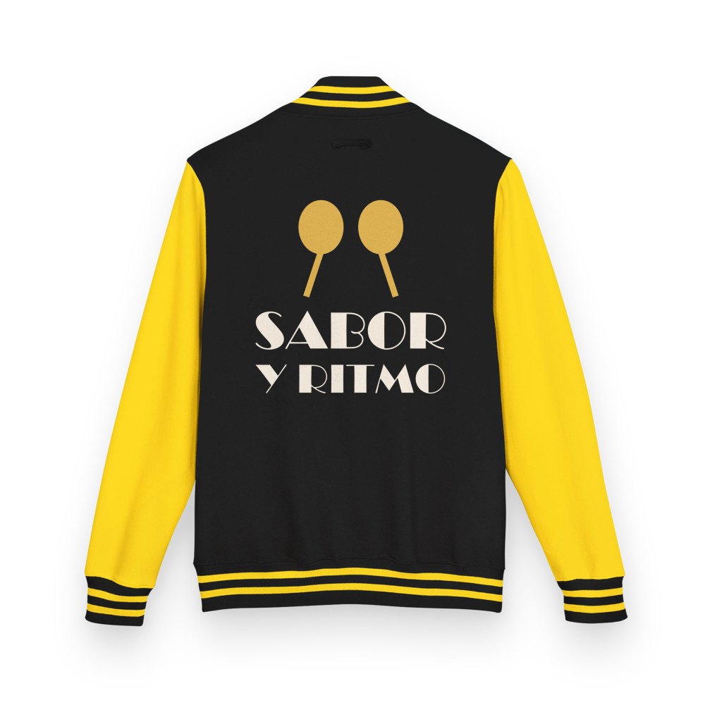 Salsa Tranquila Sabor Y Ritmo Varsity Jacket Jet Black/Sun Yellow