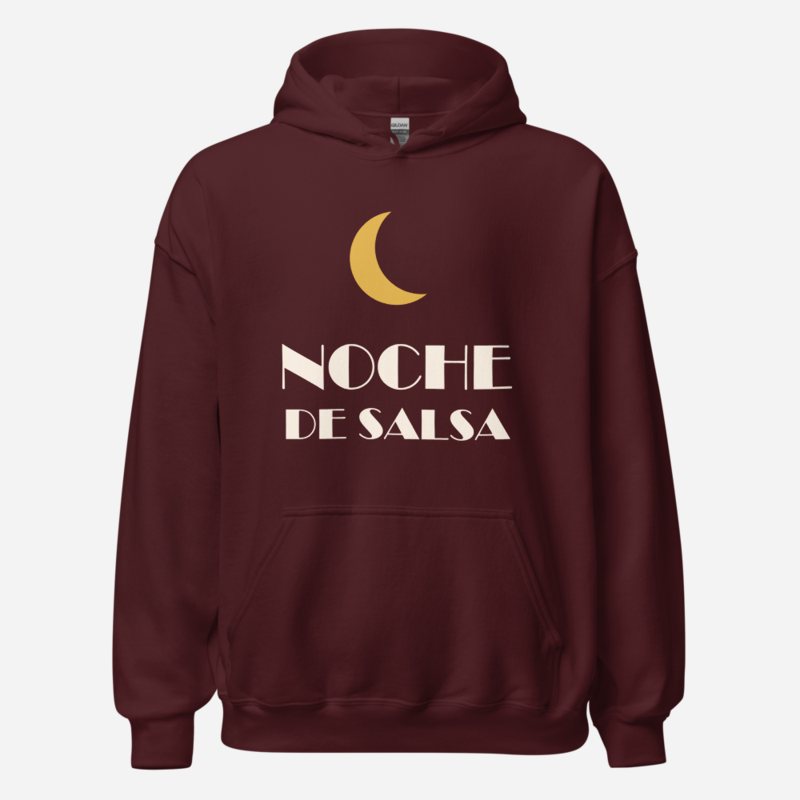 Salsa Tranquila Noche De Salsa Hoodie Maroon