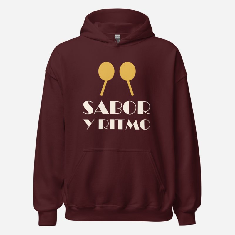 Salsa Tranquila Sabor Y Ritmo Hoodie Maroon