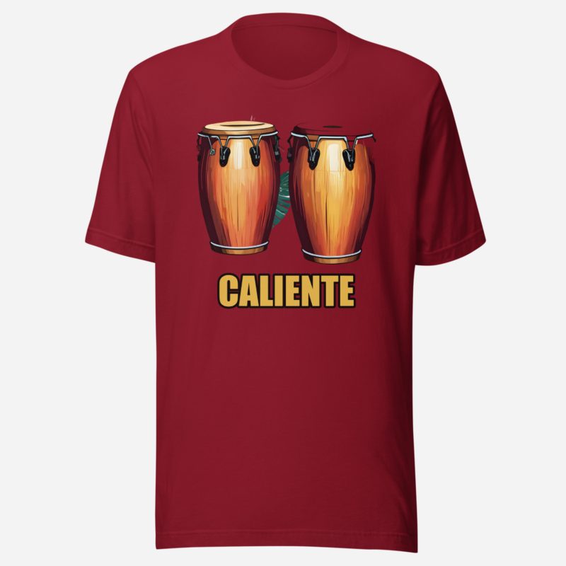 Salsa Tranquila Caliente Congas Tee Cardinal