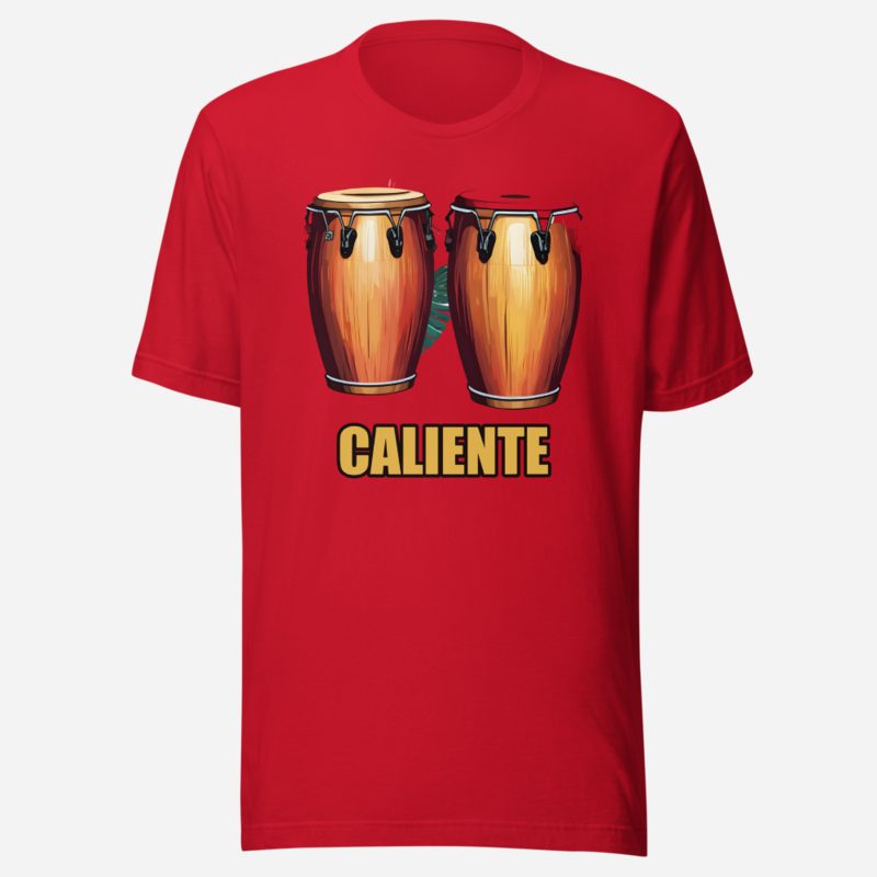 Salsa Tranquila Caliente Congas Tee Red