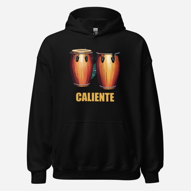 Salsa Tranquila Caliente Congas Hoodie in Black