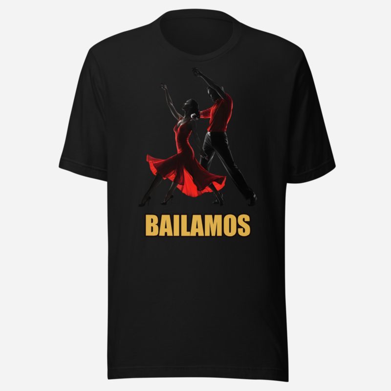 Salsa Tranquila Bailamos Dancers Tee in Black