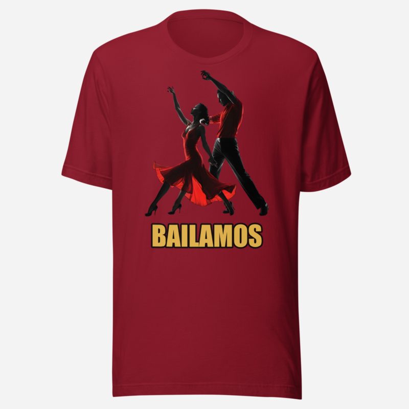 Salsa Tranquila Bailamos Dancers Tee Cardinal