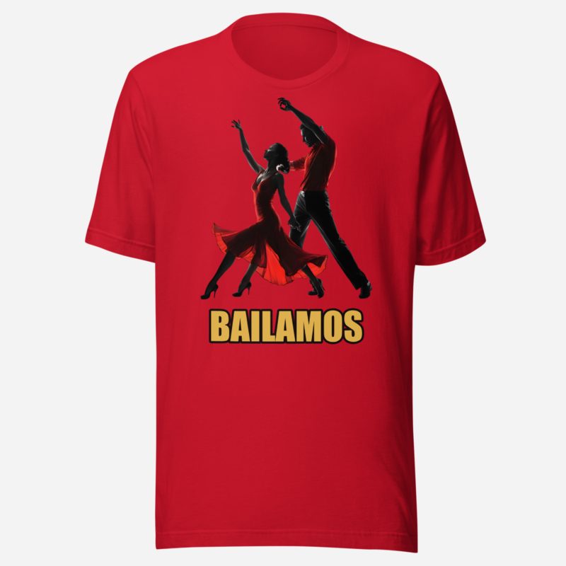Salsa Tranquila Bailamos Dancers Tee Red