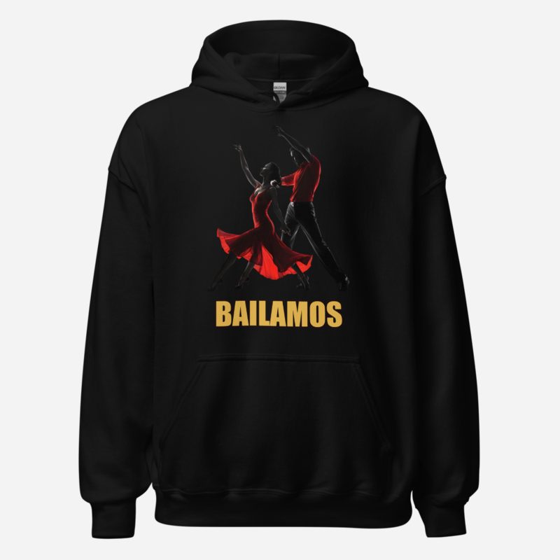 Salsa Tranquila Bailamos Dancers Hoodie in Black