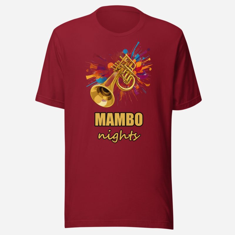 Salsa Tranquila Mambo Nights Trumpet Tee Cardinal