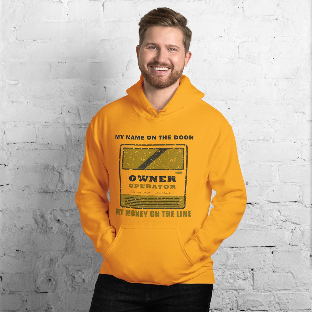 Serious Load My Name On The Door Freight Hoodie in Gold