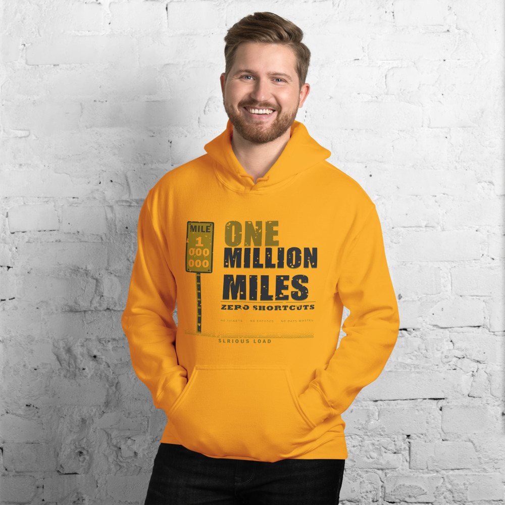 Serious Load One Million Miles Freight Hoodie in Gold