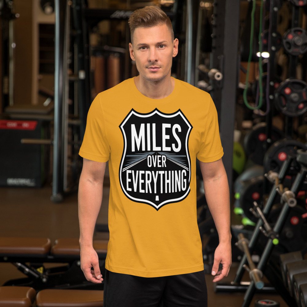Serious Load Miles Over Everything Tee in Mustard