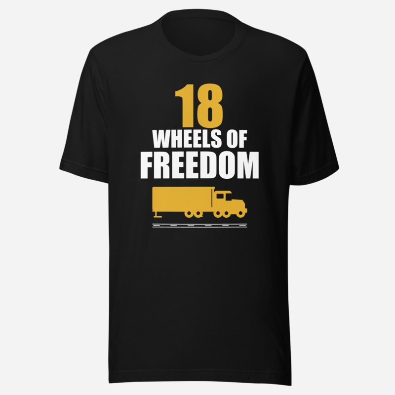 Serious Load 18 Wheels of Freedom Road Tee in Black