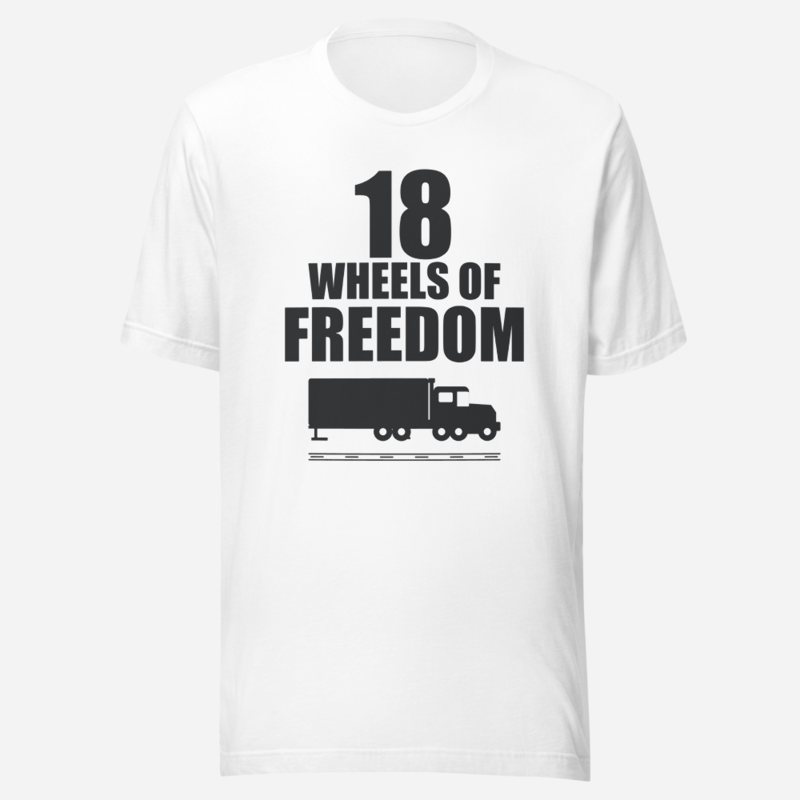 Serious Load 18 Wheels of Freedom Road Tee White